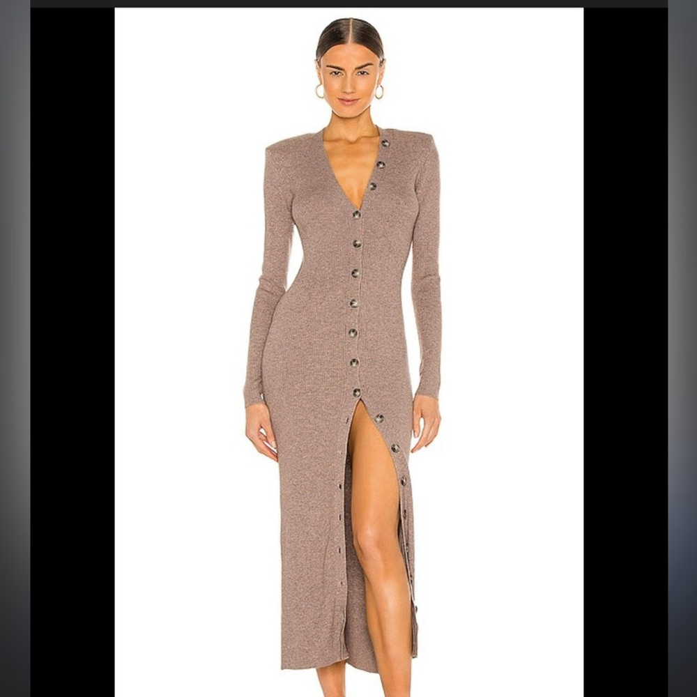 Ronny Kobo Vianne Knit Dress in Walnut Sz XS